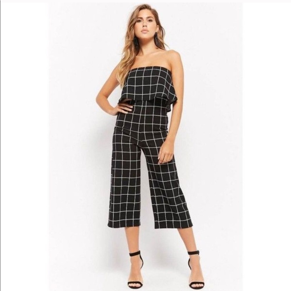 Grid culotte jumpsuit
